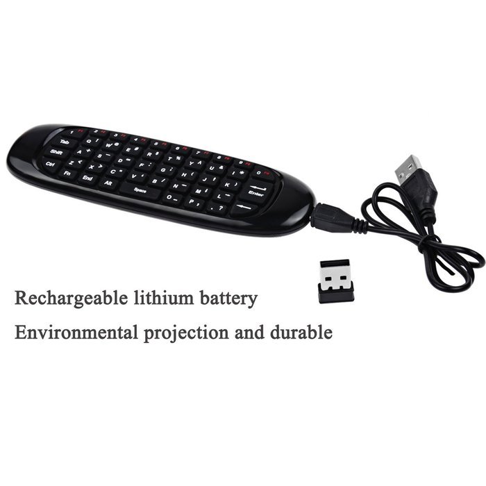 ProChosen C120 2.4 G Mini Wireless Fly Air Mouse with Qwerty Keyboard Gyroscope Remote Control for Kodi Android... N3