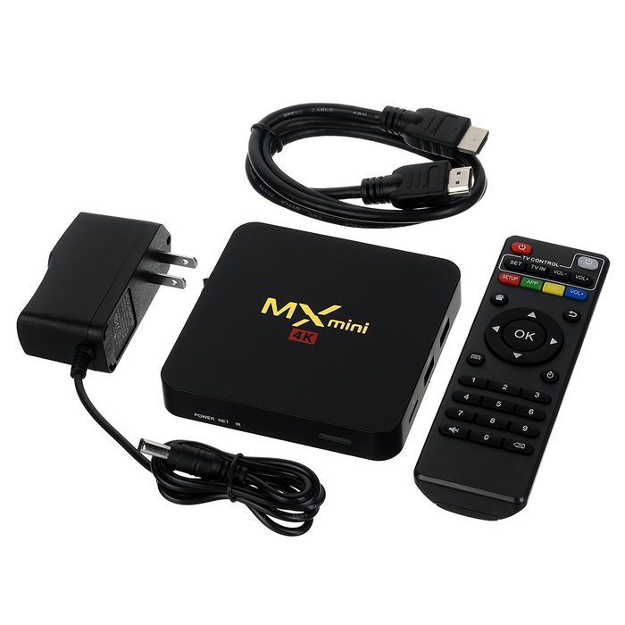 WELLWIN MX MINI TV BOX Amlogic S905 1g/8g Android 5.1 KODI 16.0 Full Loaded with Bluetooth HDMI WIFI 4K (Black ) N5