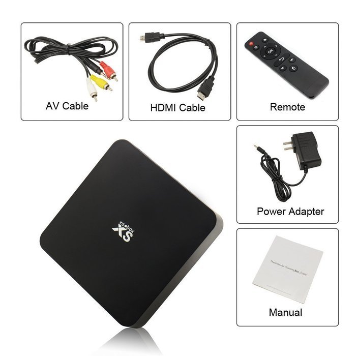 Sourcingbay Xsbox S805 - Dual core Android 4.4 Smart Tv Box XBMC Media player 1080p Wi-fi Network 14.0H.265 Black... N8