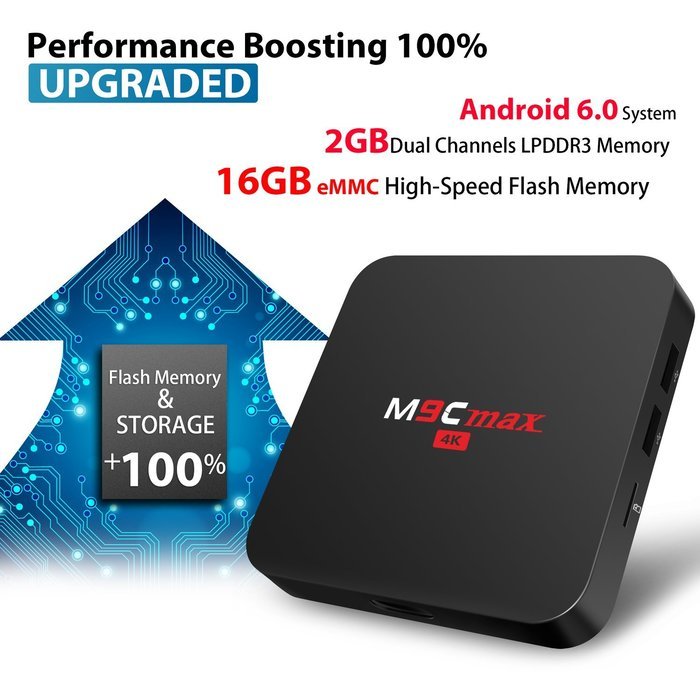 TICTID M9C max Android 6.0 TV Box Amlogic S905X Quad-core 64 bits [2GB DDR3/16GB eMMC] with Kodi 16.1 H.265 HDMI... N3