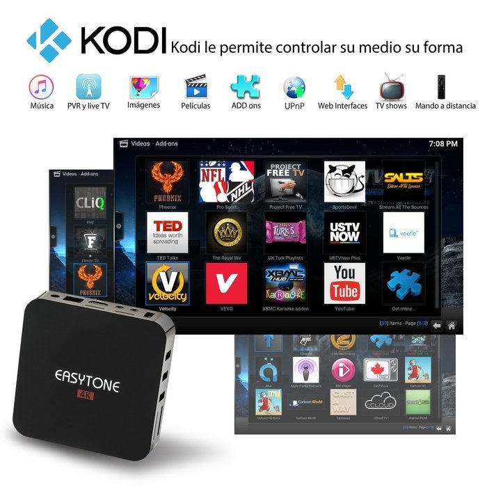 Easytone 4K Ultra HD Android 5.1 Lollipop Amlogic S905 OTT TV Box Quad-Core Google Netflix Streaming Media Player... N3