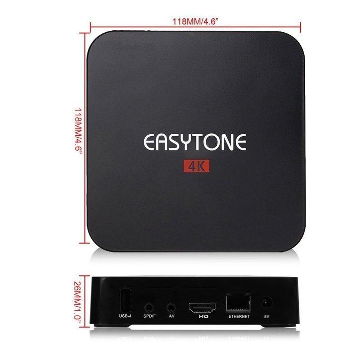 Easytone 4K Ultra HD Android 5.1 Lollipop Amlogic S905 OTT TV Box Quad-Core Google Netflix Streaming Media Player... N11