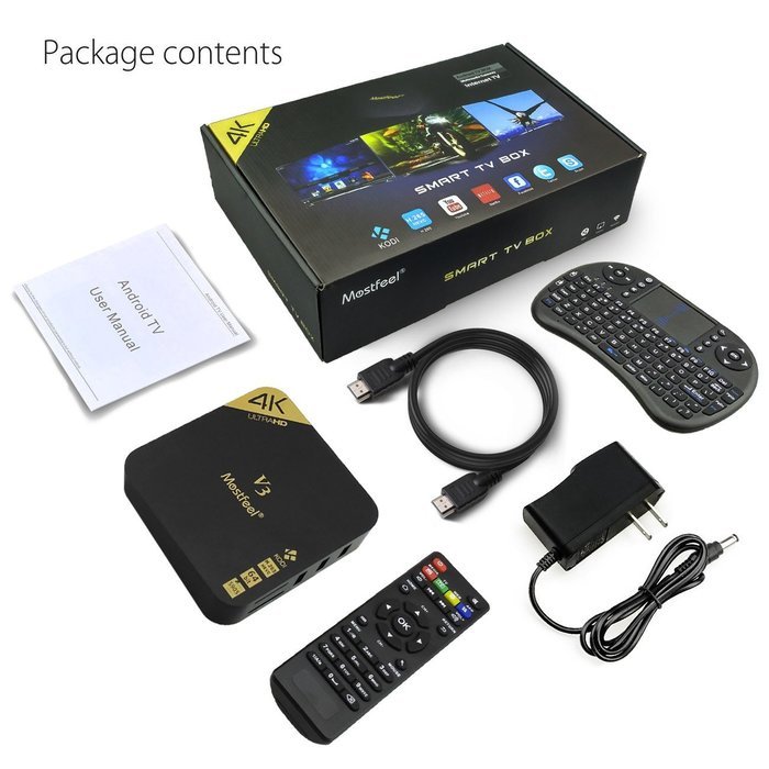 Smart TV BOX, Android 5.1 Mostfeel Quad Core CPU Amlogic S905 1GB/8GB 4K Ultra HD HDMI Streaming Media Player... N7
