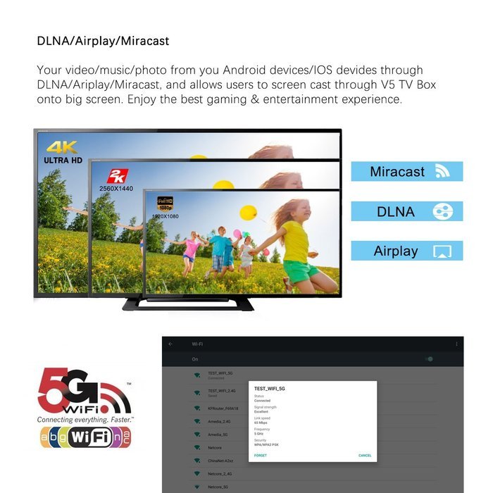 Smart TV BOX, Android 5.1 Mostfeel Quad Core CPU Amlogic S905 1GB/8GB 4K Ultra HD HDMI Streaming Media Player... N10