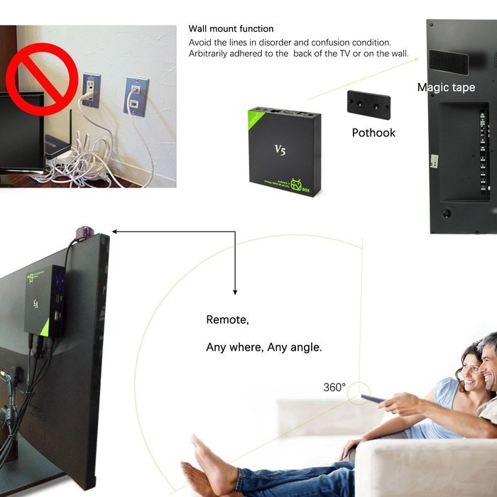 Smart TV BOX, Android 5.1 Mostfeel Quad Core CPU Amlogic S905 1GB/8GB 4K Ultra HD HDMI Streaming Media Player... N11