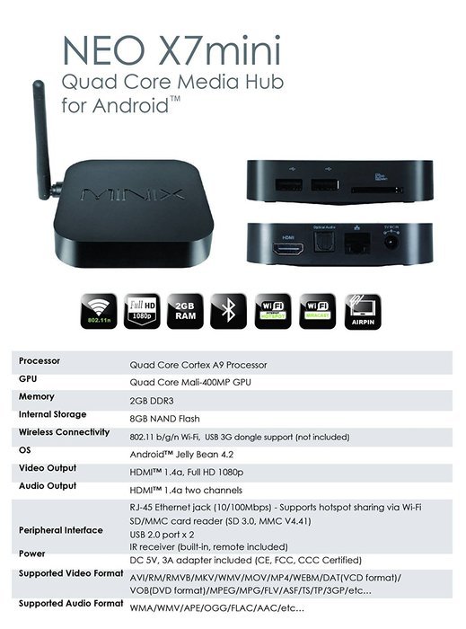 Minix NEO X7 MINI Streaming Media Player (Black) N2