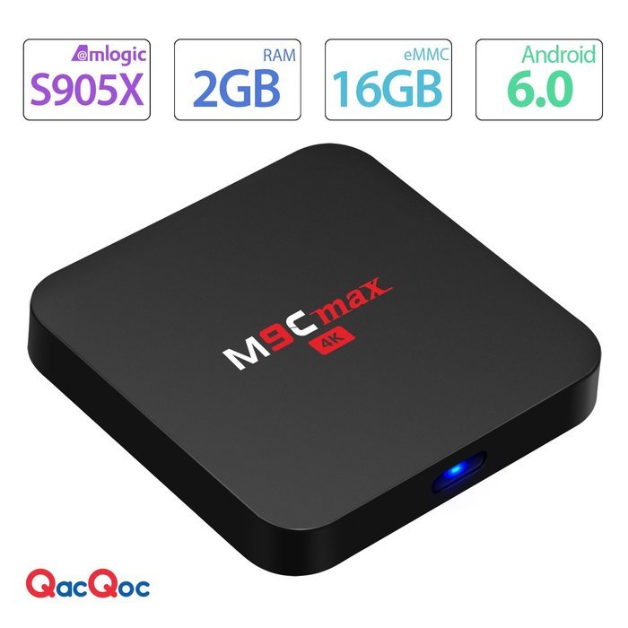 QacQoc M9C max Android 6.0 Marshmallow New Amlogic S905X Chipset [2G DDR3/16G eMMC] 4K Tv Box Kodi 16.1 Fully...