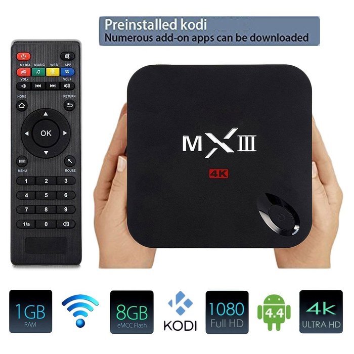 MXⅢ Android TV Box Amlogic S812 CPU Octa core GPU Android 4.4 1G / 8GB Fully Loaded Kodi Streaming Media Player N2