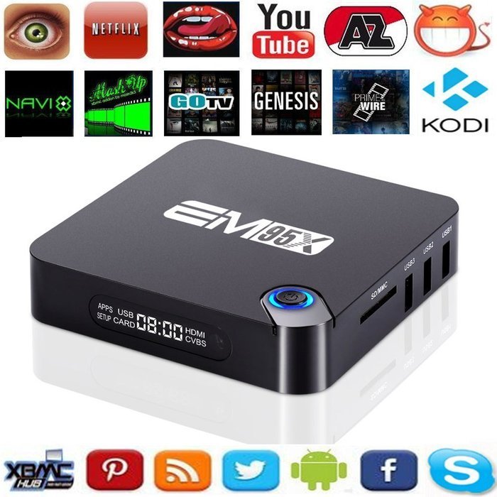[Updated version EM95X]HONGYU Android 6.0 TV BOX HD KODI 16.0 Fully Loaded XBMC Amlogic S905X Quad Core 64bit... N4