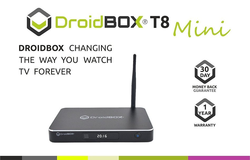 DroidBOX T8 Mini with IR DualBoot Android 5.1.1 and OpenELEC Kodi 16.2.1 TV BOX Quad Core CPU 16GB Rom 4K Ultra...