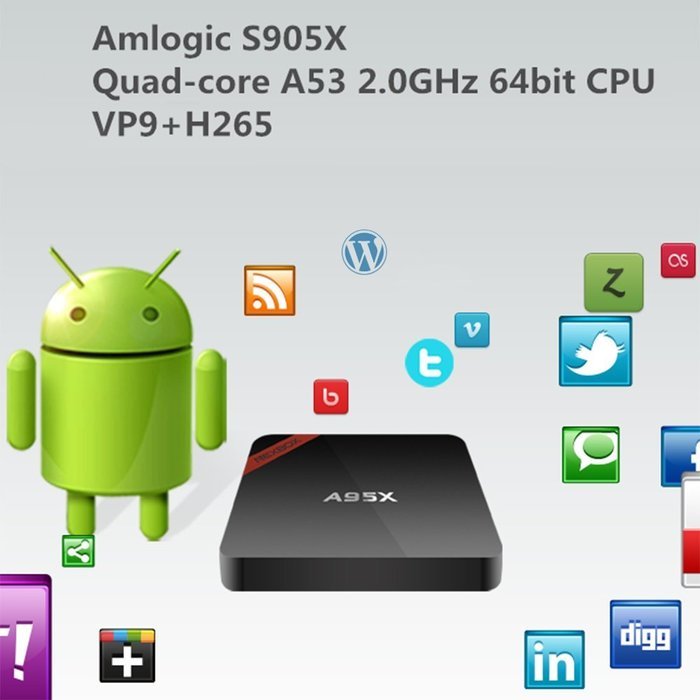 Docooler&reg; NEXBOX A95X Smart Android TV Box KODI Mini PC 4K 1G / 8G Android 6.0 Amlogic S905X Quad-Core 64 bit... N5