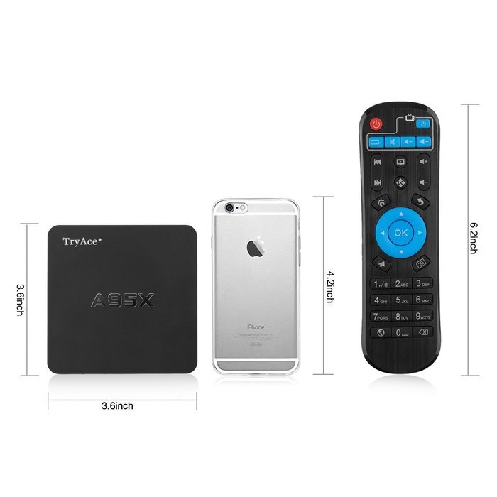 Mini TV BOX TryAce A95X Android 5.1 TV BOX S905 Quad-Core 64Bit CPU 4K 1GB/8GB (A95X+C120) N3