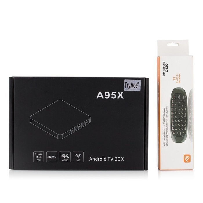 Mini TV BOX TryAce A95X Android 5.1 TV BOX S905 Quad-Core 64Bit CPU 4K 1GB/8GB (A95X+C120) N7