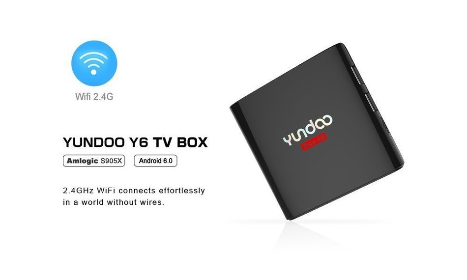YUNDOO Y6 2G/32G TV Box Android 6.0 4K Smart OTT Box AML S905X Quad Core KODI 16.1 Fully Loaded Miracast Streaming... N11