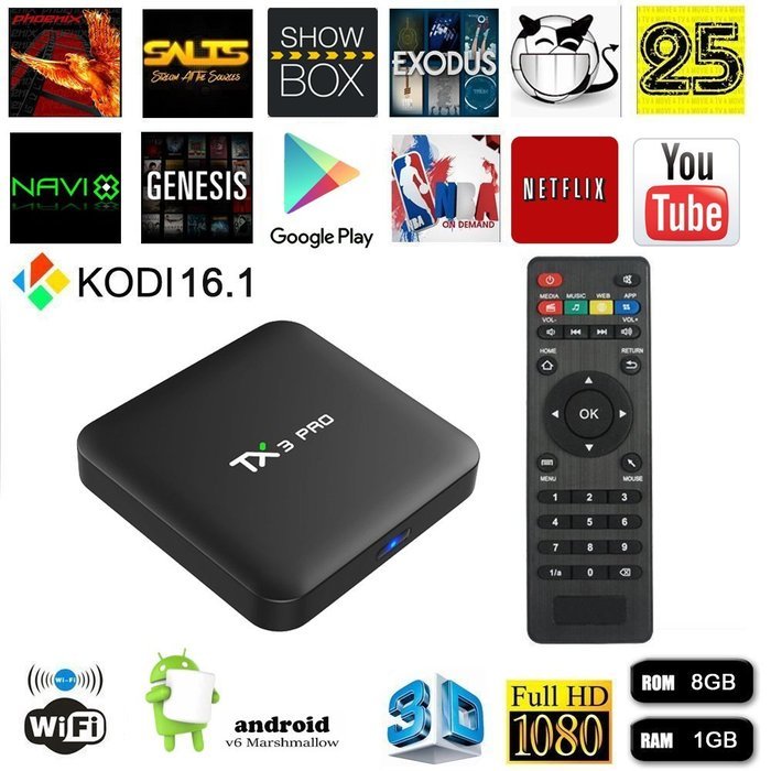 Mifanstech TX3 PRO Android 6.0 Marshmallow Amlogic S905X VP9 HDR 4K H.265 64BIT TV BOX Kodi 16.1 Pre-installed...