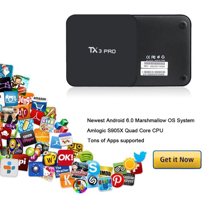 Mifanstech TX3 PRO Android 6.0 Marshmallow Amlogic S905X VP9 HDR 4K H.265 64BIT TV BOX Kodi 16.1 Pre-installed... N3