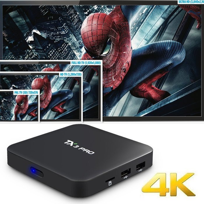 Fxexblin 4K Amlogic S905X Android 6.0 Android Marshmallow Smart TV Box Kodi 16.1 HDMI 1GB 8GB DLNA Streaming Media... N3