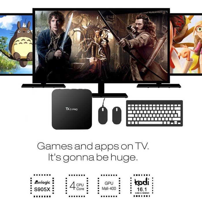 Fxexblin 4K Amlogic S905X Android 6.0 Android Marshmallow Smart TV Box Kodi 16.1 HDMI 1GB 8GB DLNA Streaming Media... N4