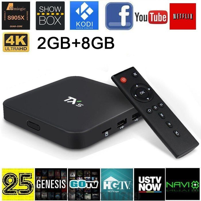 Fxexblin 4K Amlogic S905X Android 6.0 Android Marshmallow Smart TV Box Kodi 16.1 HDMI 1GB 8GB DLNA Streaming Media... N14