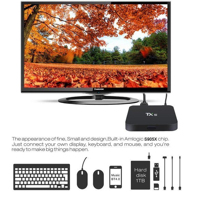 Fxexblin 4K Amlogic S905X Android 6.0 Android Marshmallow Smart TV Box Kodi 16.1 HDMI 1GB 8GB DLNA Streaming Media... N16