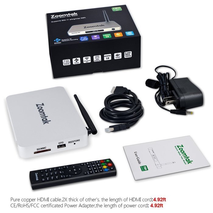 Zoomtak Android TV Box T8H Stunning 4K Streaming Media Player Superior Kodi 16.1 Software Fully Loaded And Unique... N7