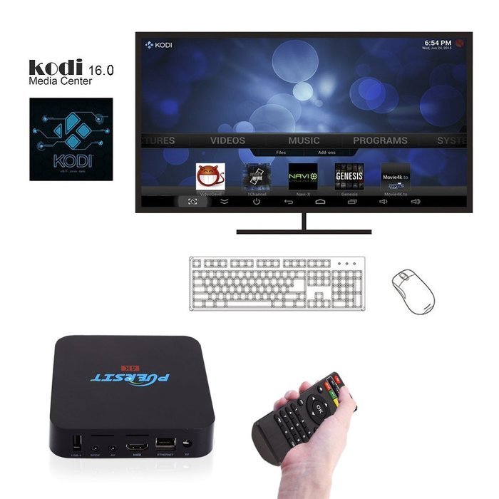 NEW Puersit Unlocked Android 5.1 Quad Core 4k WIFI Tv Box Q2 Pro Kodi16.0 Amlogic S905 Full Loaded 1080P Core-A53... N5