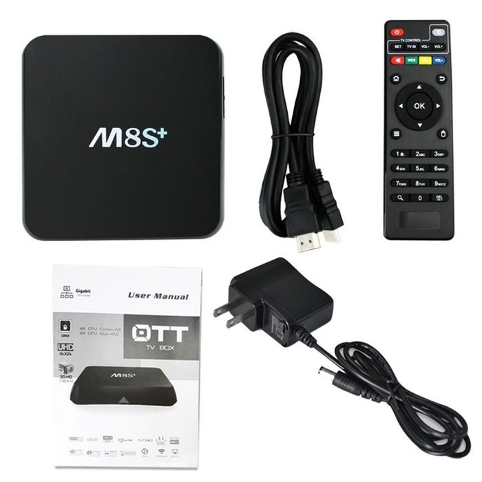 Xiao Aojiao M8S+ Android Tv Box Amlogic S805 KODI Pre-installed Streaming Media Players---Black N4
