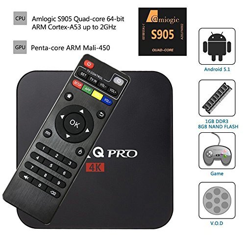 MXq pro 4K Android5.1 TV Box Amlogic S905 Quad Core DDR3 1G Nand Flash 8G HDMI 2.0 WIFI 4K 1080i/p Set Top Box 4K N6