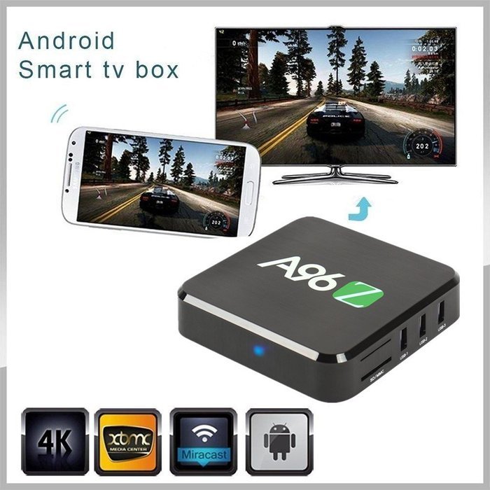 [2017 Free Wireless Mini Keyboard] WIIKEE A96Z Android TV BOX KODI 17.0 Fully Loaded Amlogic S905X Quad Core Android... N5