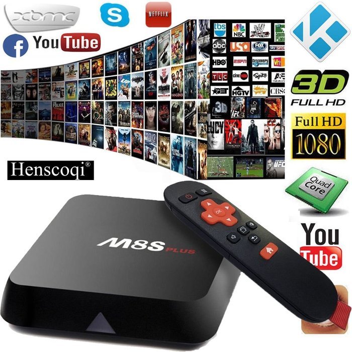 Henscoqi M8S Plus Android TV Box Amlogic S812 Quad Core 2G DDR 16G EMMC Memory Support Dual Band Wifi Bluetooth...