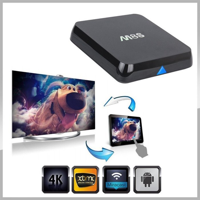Henscoqi M8S Plus Android TV Box Amlogic S812 Quad Core 2G DDR 16G EMMC Memory Support Dual Band Wifi Bluetooth... N9