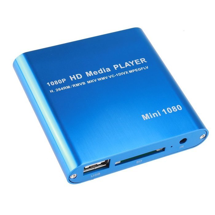 AGPtek Black Mini Full HD 1080P Digital Media Player-MKV/RM-SD/USB HDD-HDMI CVBS YPbPr N3