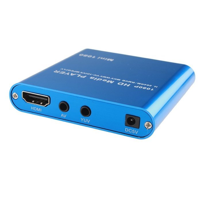 AGPtek Black Mini Full HD 1080P Digital Media Player-MKV/RM-SD/USB HDD-HDMI CVBS YPbPr N5