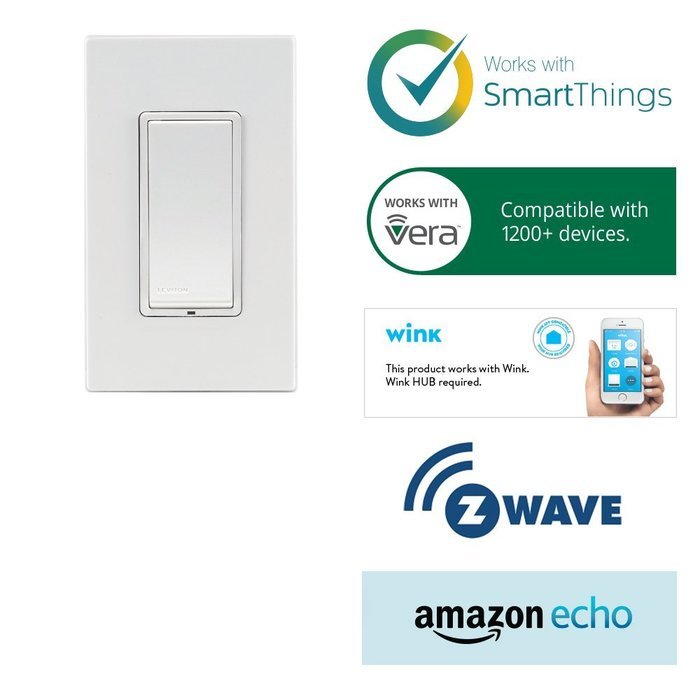 Leviton DZPA1-1BW Decora Z-Wave Controls 15-Amp Plug-In Appliance Module, White N9