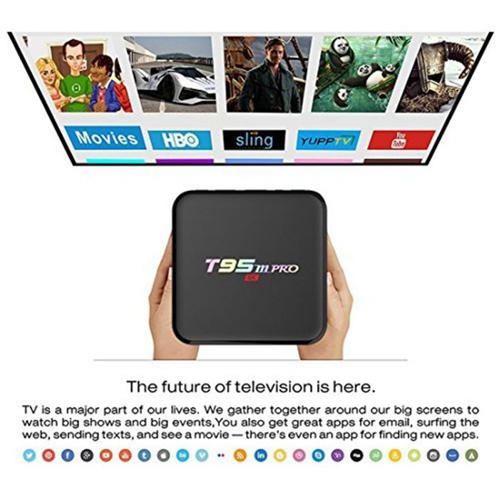 T95M Pro 4K KODI 16.1 Quad Core H.265 Android TV Box N3