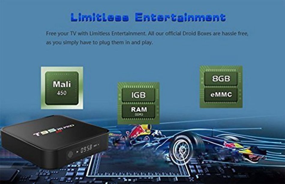 T95M Pro 4K KODI 16.1 Quad Core H.265 Android TV Box N4