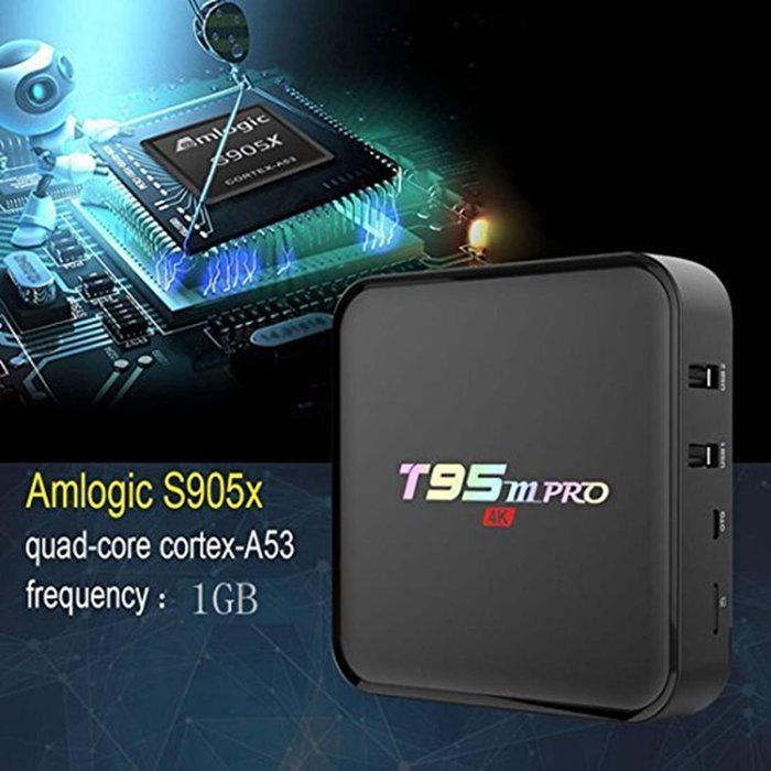 T95M Pro 4K KODI 16.1 Quad Core H.265 Android TV Box N5