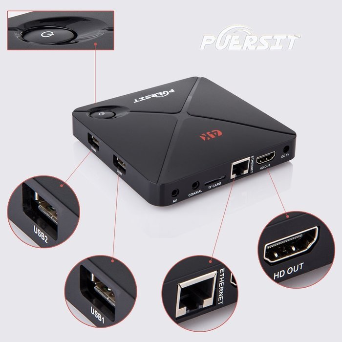 NEW Puersit 2GB+16GB TV BOX Amlogic M9S Kodi 16.0 Quad Core Full Loaded Wifi, 1080P, 4K Smart Media Player with... N5