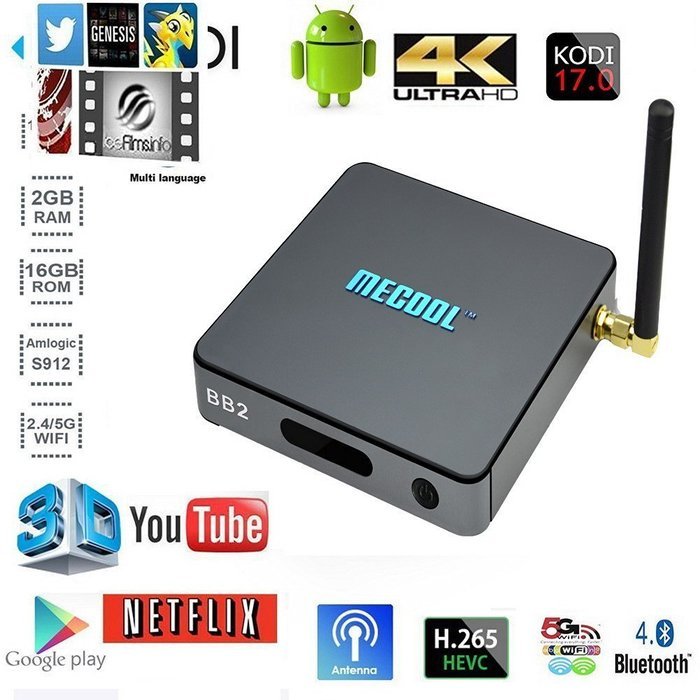 BB2 Amlogic S912 Octa-core Android 6.0 TV Box 2GB RAM 16GB ROM 4K ULT Streaming Media Player/Internet TV Support... N2