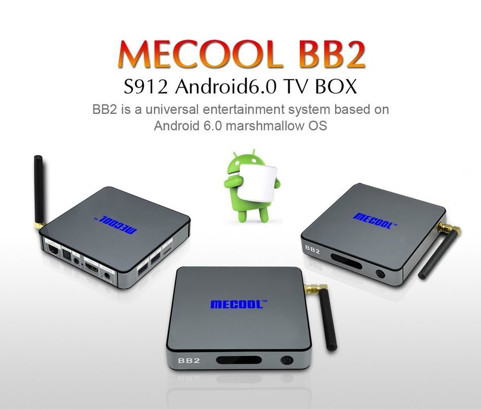 BB2 Amlogic S912 Octa-core Android 6.0 TV Box 2GB RAM 16GB ROM 4K ULT Streaming Media Player/Internet TV Support... N3