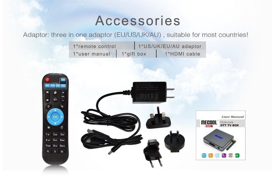 BB2 Amlogic S912 Octa-core Android 6.0 TV Box 2GB RAM 16GB ROM 4K ULT Streaming Media Player/Internet TV Support... N9