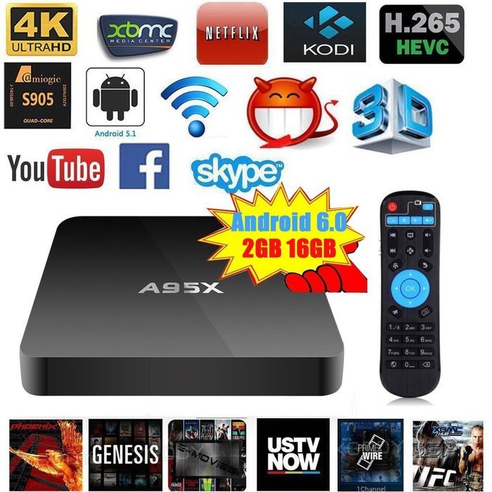 A95X TV Box, Streaming Media Player, REDGO Android 5.1 4K Amlogic S905 Quad core Cortex A53 2.0GHz 64bit KODI... N8
