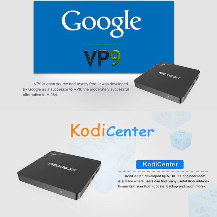 HONGYU&reg; NEXBOX A5 Android 6.0 TV BOX HD KODI 16.1 Fully Loaded XBMC Amlogic S905X Quad Core 64bit 2GB /16GB BT... N6