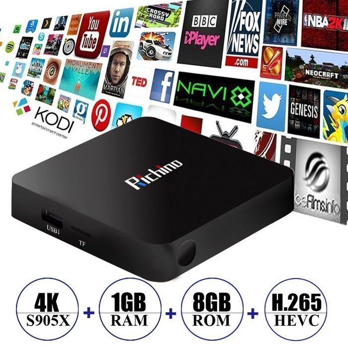 NEW&nbsp;Richino Android&nbsp;6.1&nbsp;TV&nbsp;Box I9N Built in 2.4G WIFI Amlogic&nbsp;S905X&nbsp;KODI&nbsp;16.1&nbsp;Quad Core 1GB/8GB, 3D, 4K, H.265...