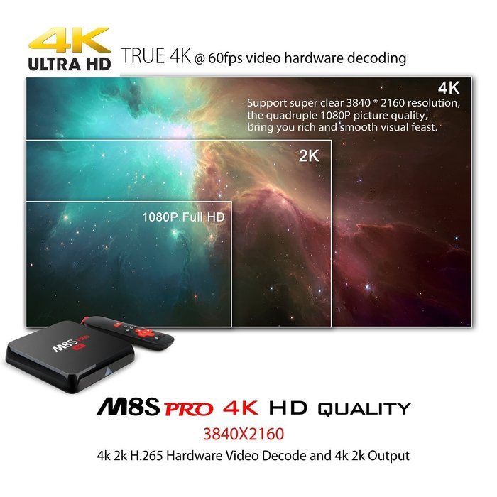 NinkBox M8S Pro 4K Android Tv Box Amlogic S812 2G+16G Kodi 16.0 Emmc Quad Core AP6330( More stable than 4335)... N3