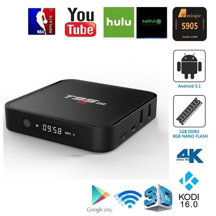 2016 T95m android TV Box update from mx pro Built in 2.4G WiFi Amlogic S905 Android 5.1 Quad Core 1GB/8GB H.264 4K