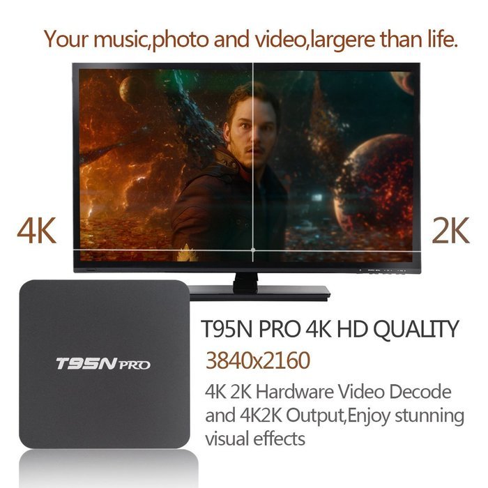 T95N pro android tv box update from T95N Amlogic S905X Quad Core android 6.0 1GB/8GB 3D Wifi Kodi 16.1 Fully Loaded... N5