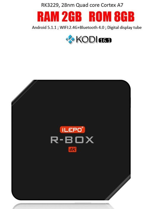 R-Box Android TV box 2GB 8GB RK3229 Kodi 16.1 XBMC Bluetooth 4.0 WiFi 2.4GHz H.265 4K 60fps Streaming Media Player-iLepo... N11