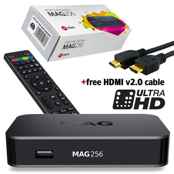 MAG 256 Original IPTV SET TOP BOX Multimedia Player Internet TV IP Receiver (HEVC H.256) faster than MAG254