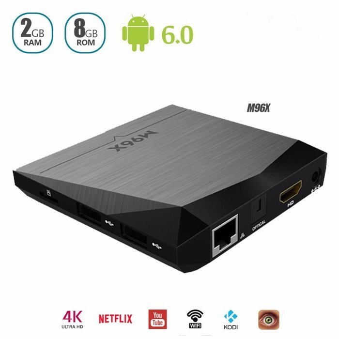 Shenboxun M96X Android6.0 TV BOX Amlogic S905X Quad Core 2GB RAM 8GB ROM Full Loaded KODI 16.1 Pre-installed WIFI...